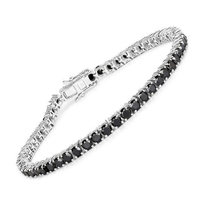 Pulsera de plata de ley .925 con diamante negro genuino de 5,40 quilates