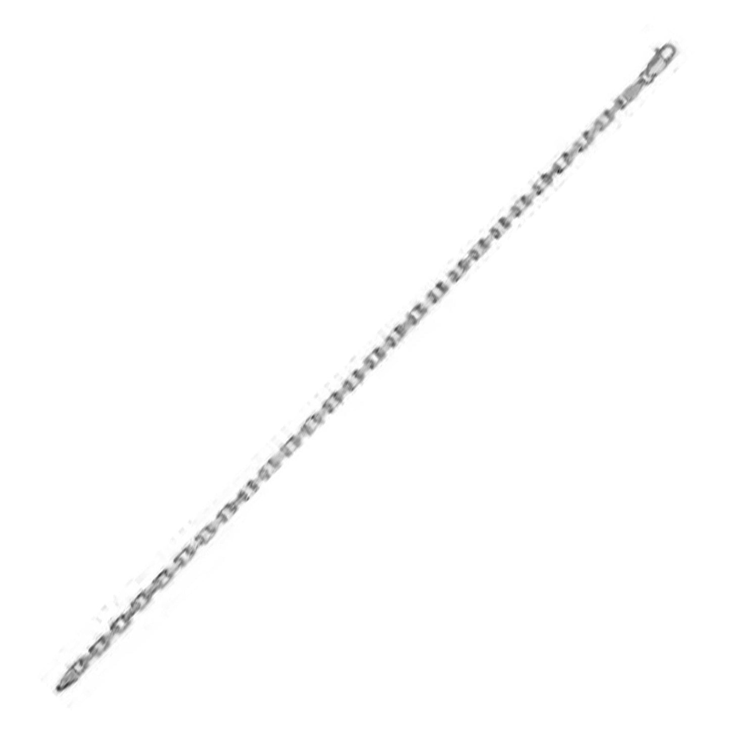 Pulsera de cadena francesa de oro blanco de 14k (2.50 mm)