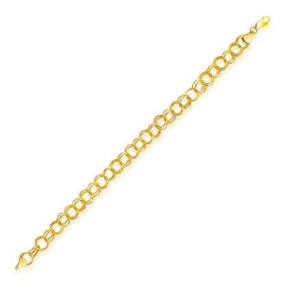 Pulsera de abalorios ligera de oro amarillo de 14k y 8,0 mm