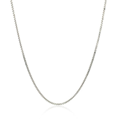 Cadena de caja octogonal de oro blanco de 14k (1.00 mm)