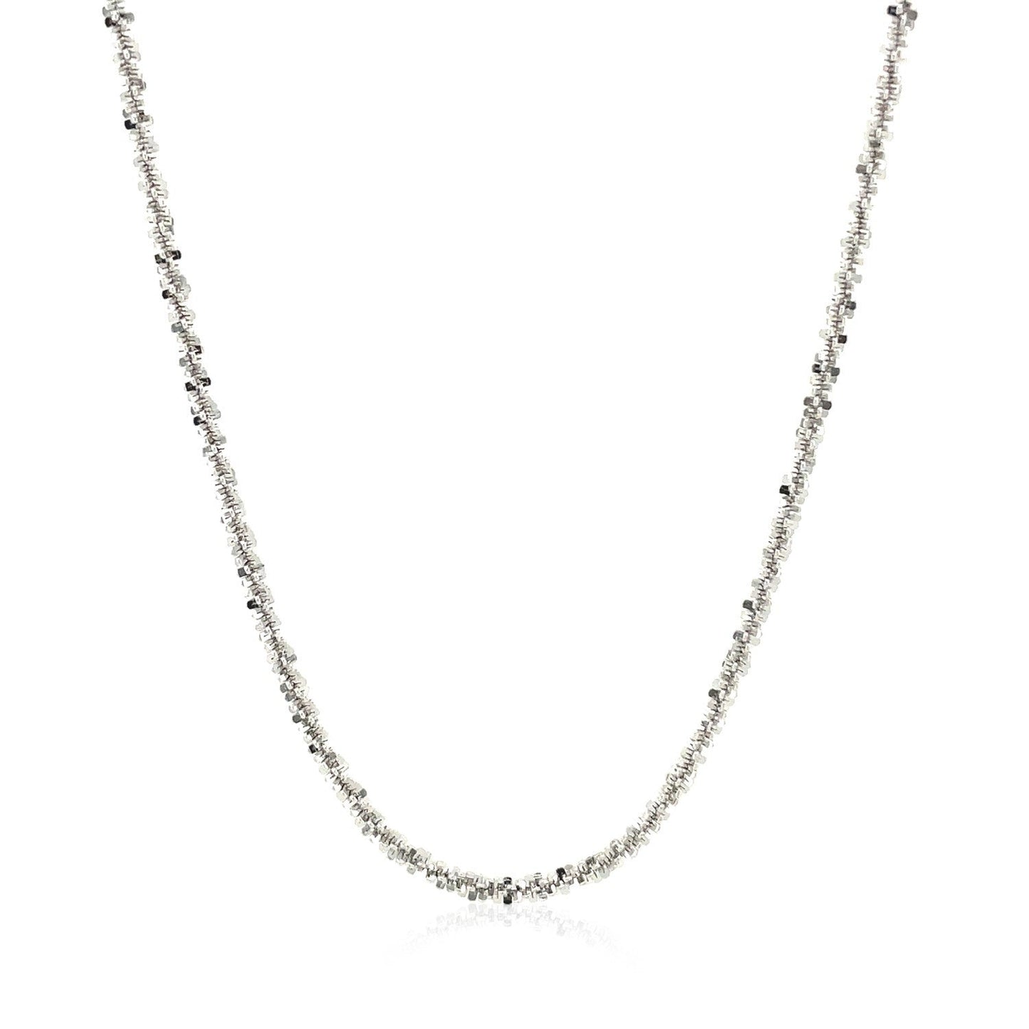 Cadena de plata esterlina estilo Sparkle de 2.2 mm con baño de rodio