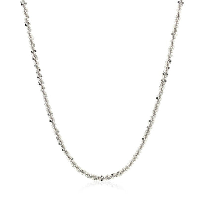 Cadena de plata esterlina estilo Sparkle de 2.2 mm con baño de rodio