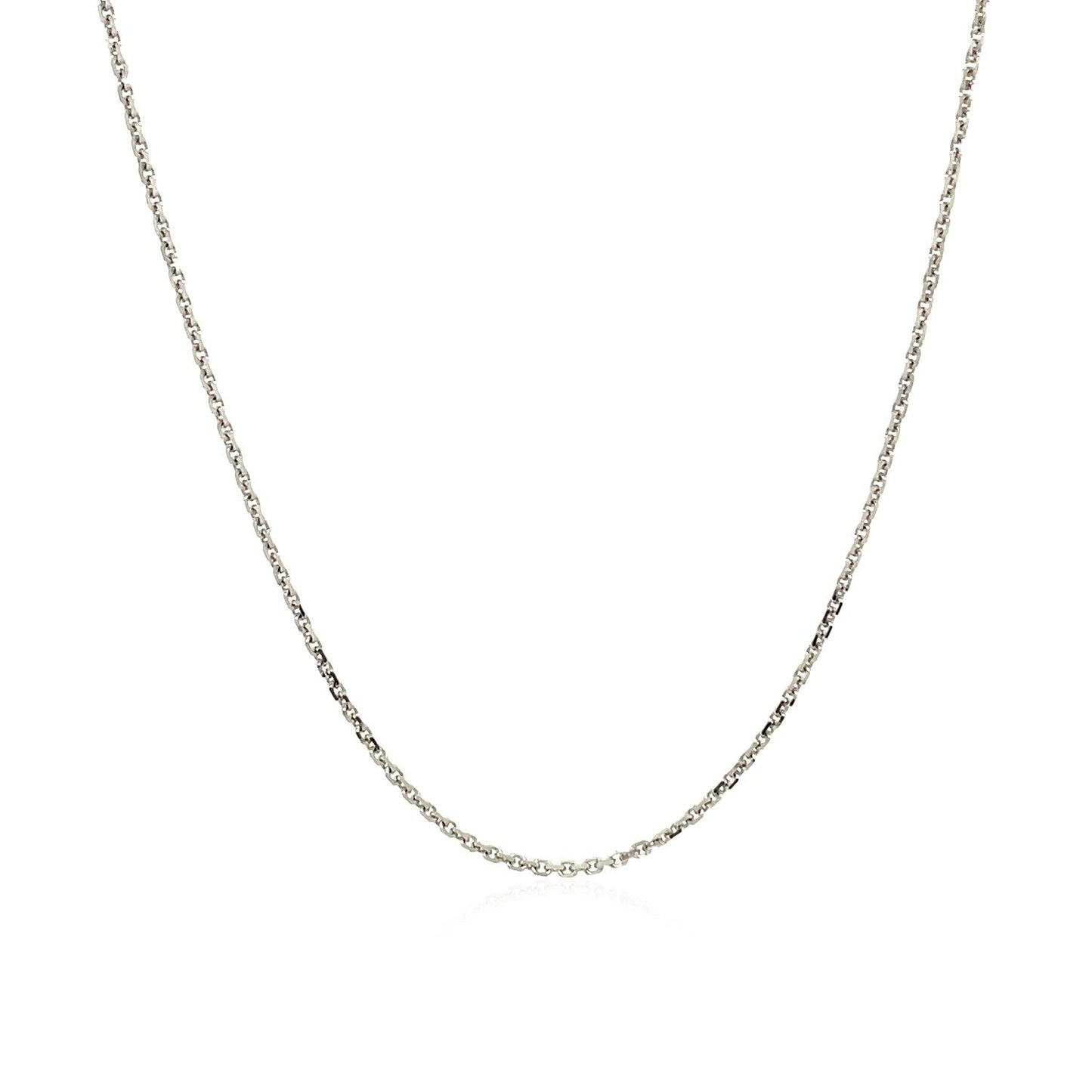 Cadena ajustable de oro blanco de 10 quilates y 0,9 mm