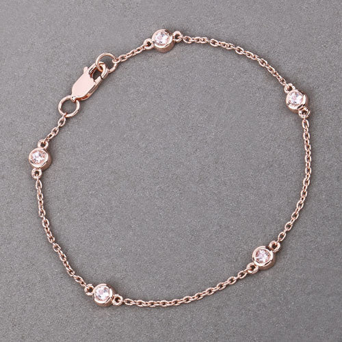 Pulsera de plata de ley .925 con morganita genuina de 0.45 quilates