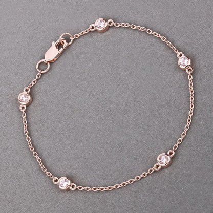 Pulsera de plata de ley .925 con morganita genuina de 0.45 quilates