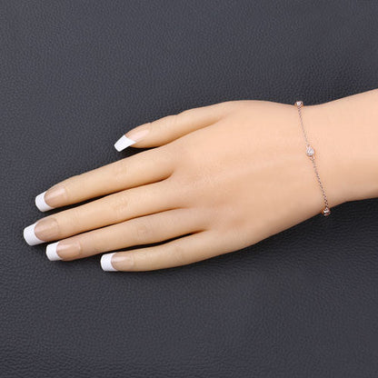 Pulsera de plata de ley .925 con morganita genuina de 0.45 quilates