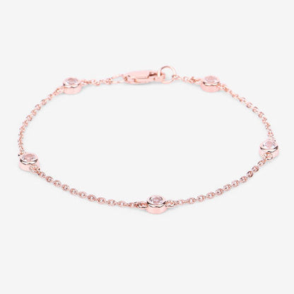 Pulsera de plata de ley .925 con morganita genuina de 0.45 quilates