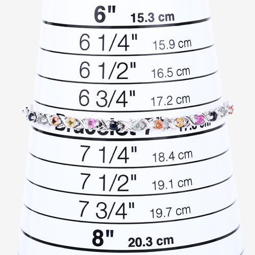 Pulsera de plata de ley .925 con zafiros múltiples auténticos de 0.88 quilates