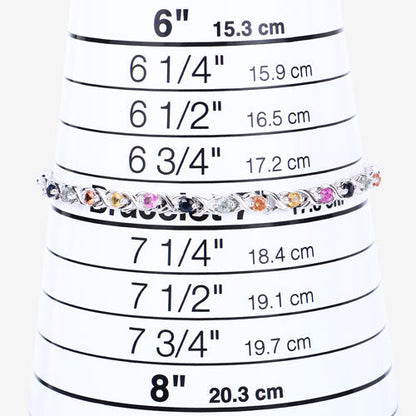 Pulsera de plata de ley .925 con zafiros múltiples auténticos de 0.88 quilates