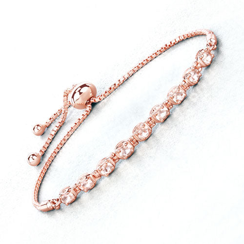 Pulsera de Plata de Ley .925 con Morganita Genuina de 1.35 Quilates