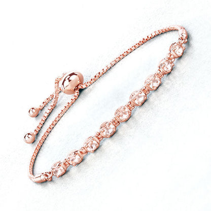 Pulsera de Plata de Ley .925 con Morganita Genuina de 1.35 Quilates
