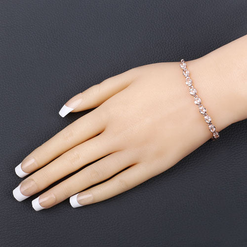 Pulsera de Plata de Ley .925 con Morganita Genuina de 1.35 Quilates