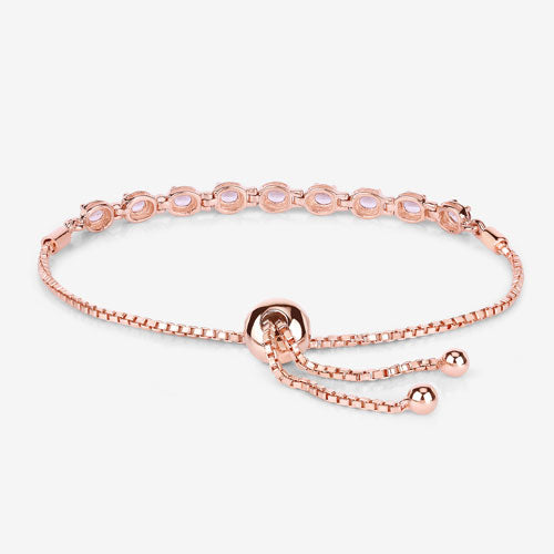 Pulsera de Plata de Ley .925 con Morganita Genuina de 1.35 Quilates