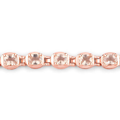 Pulsera de Plata de Ley .925 con Morganita Genuina de 1.35 Quilates