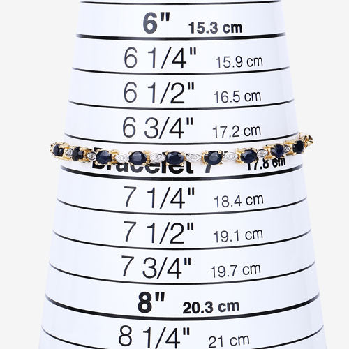 Pulsera de 1.83 quilates de zafiro azul genuino y diamantes blancos de plata esterlina .925