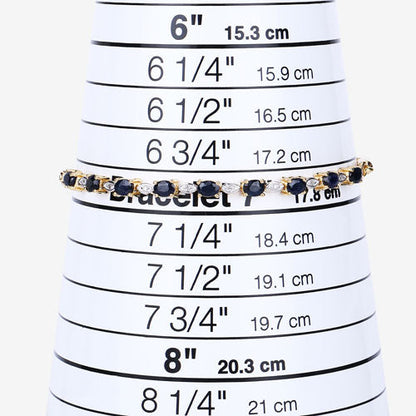 Pulsera de 1.83 quilates de zafiro azul genuino y diamantes blancos de plata esterlina .925