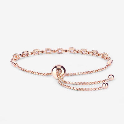 Pulsera de 1,38 quilates de morganita auténtica y diamantes blancos en plata de ley .925