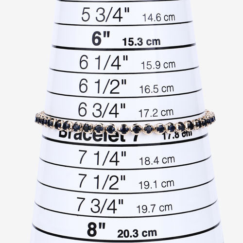 Pulsera de oro amarillo de 14 quilates con zafiro azul genuino de 3,13 quilates
