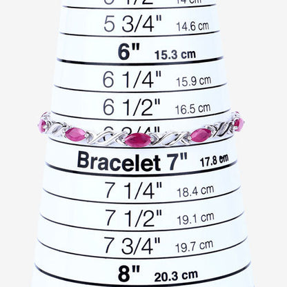 Pulsera de oro blanco de 10K con rubí genuino de 5,00 quilates