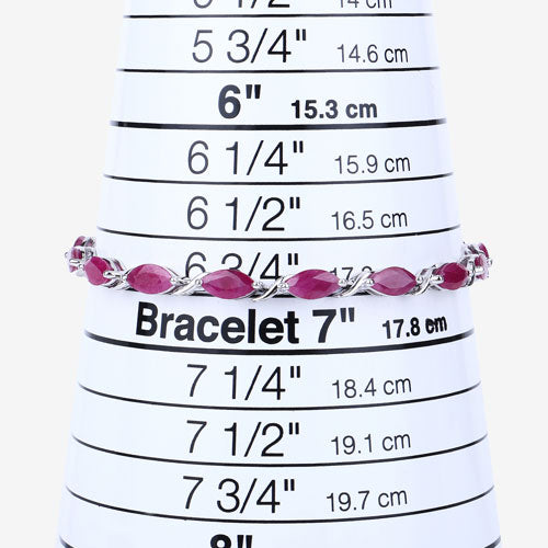 Pulsera de oro blanco de 10K con rubí genuino de 8,00 quilates