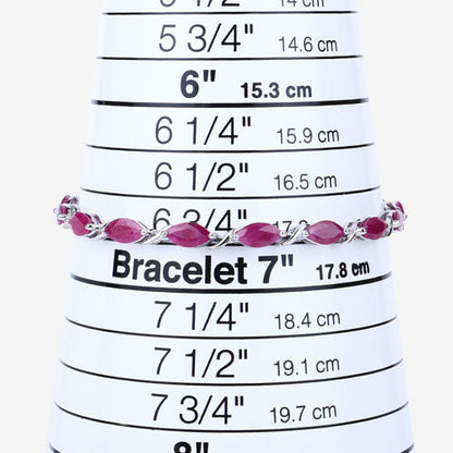 Pulsera de oro blanco de 10K con rubí genuino de 8,00 quilates