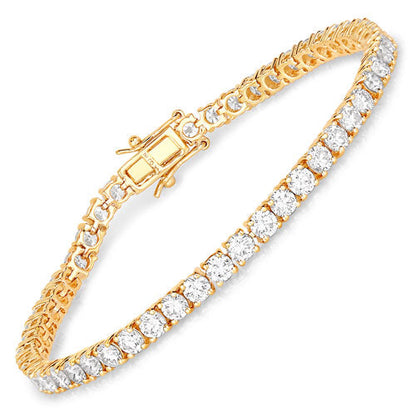 Pulsera de oro amarillo de 14 quilates con diamantes cultivados en laboratorio de 7,00 quilates