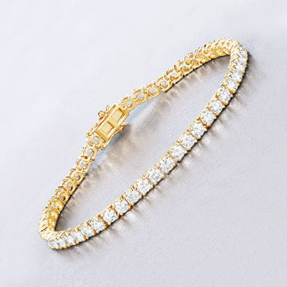 Pulsera de oro amarillo de 14 quilates con diamantes cultivados en laboratorio de 7,00 quilates