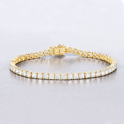 Pulsera de oro amarillo de 14 quilates con diamantes cultivados en laboratorio de 7,00 quilates