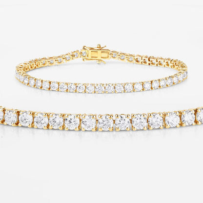 Pulsera de oro amarillo de 14 quilates con diamantes cultivados en laboratorio de 7,00 quilates