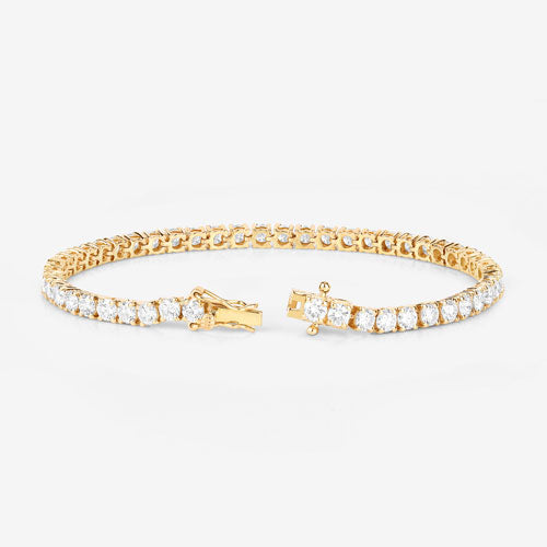 Pulsera de oro amarillo de 14 quilates con diamantes cultivados en laboratorio de 7,00 quilates