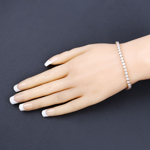 Pulsera de oro amarillo de 14 quilates con diamantes cultivados en laboratorio de 7,00 quilates