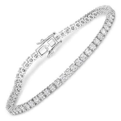 Brazalete de oro blanco de 14 quilates con diamantes de laboratorio de 5.10 quilates