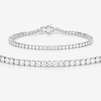Brazalete de oro blanco de 14 quilates con diamantes de laboratorio de 5.10 quilates