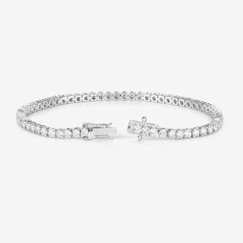 Brazalete de oro blanco de 14 quilates con diamantes de laboratorio de 5.10 quilates