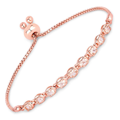 Pulsera de Plata de Ley .925 con Morganita Genuina de 1.35 Quilates
