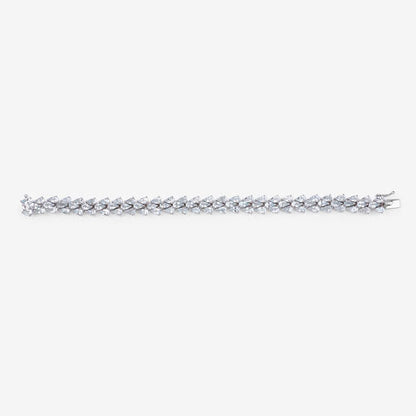 Pulsera de Plata de Ley 925 con Aguamarina Genuina de 14,11 Quilates
