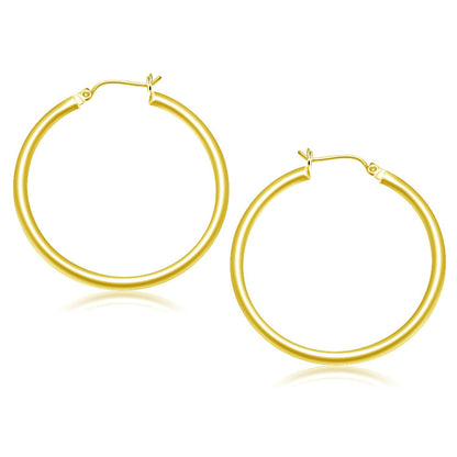 Pendientes de aro pulidos de oro amarillo de 14 quilates (40 mm)