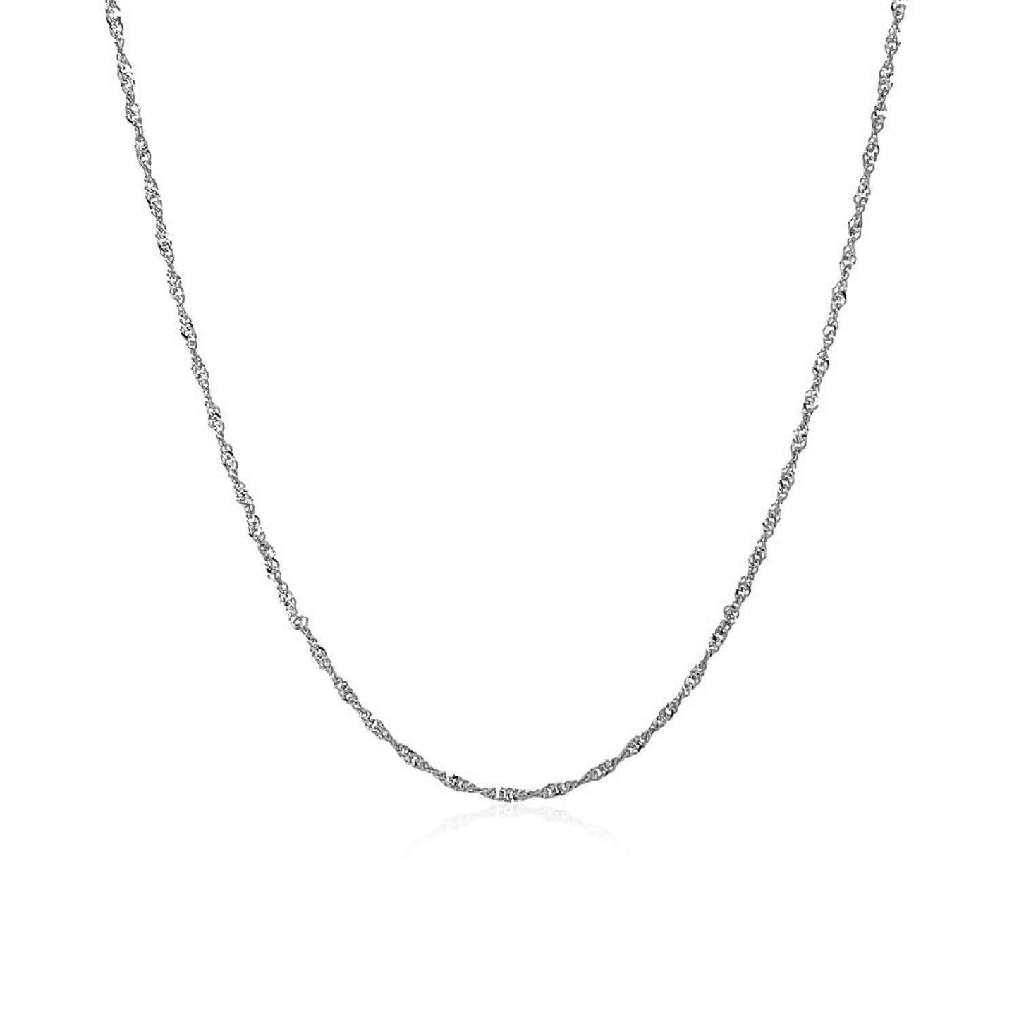 Cadena Singapur de oro blanco de 14k y 1,0mm