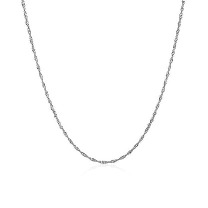 Cadena Singapur de oro blanco de 14k y 1,0mm