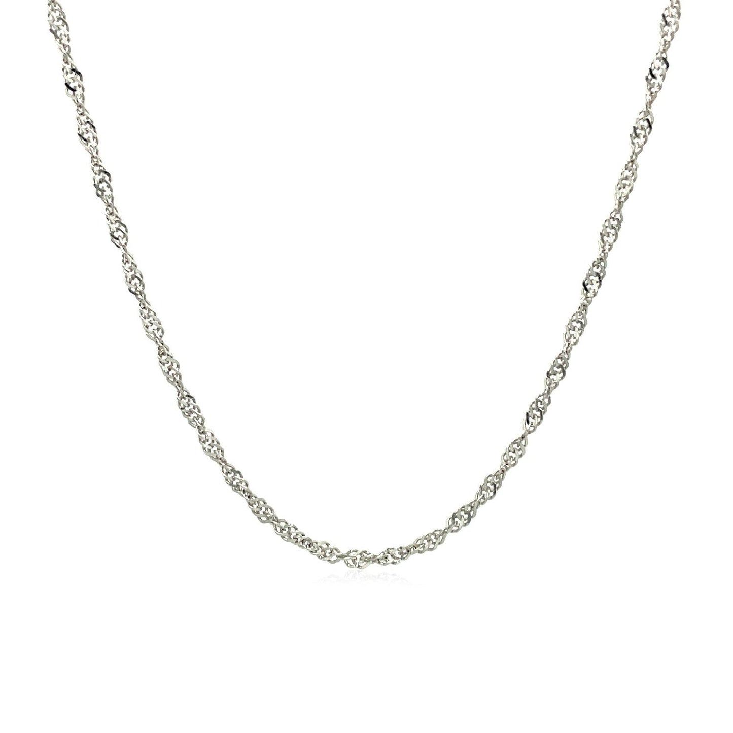 Cadena Singapur de oro blanco de 10k y 1.5mm
