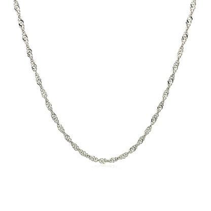Cadena Singapur de oro blanco de 10k y 1.5mm