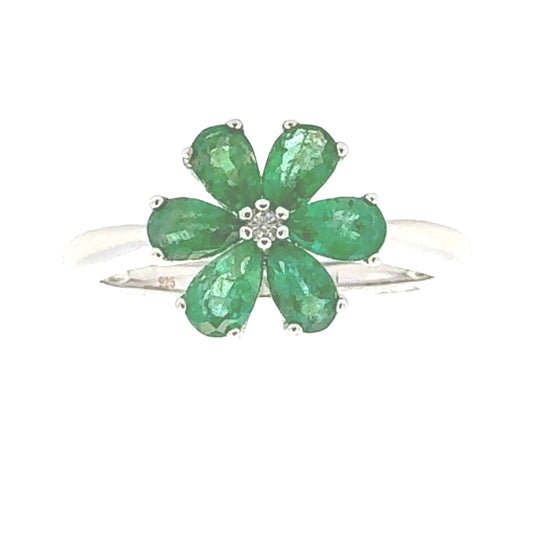 Anillo de Circón Esmeralda de 1.14 ct Plata de Ley