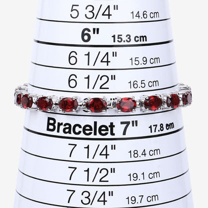 Pulsera de plata de ley .925 con granate genuino de 15.30 quilates