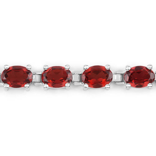 Pulsera de plata de ley .925 con granate genuino de 15.30 quilates