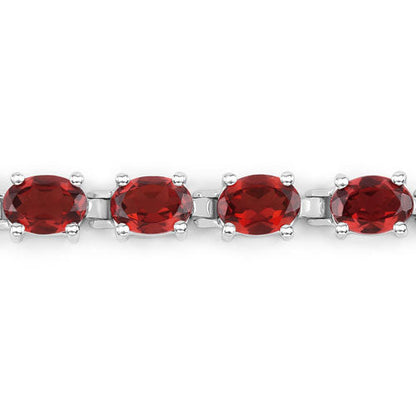Pulsera de plata de ley .925 con granate genuino de 15.30 quilates
