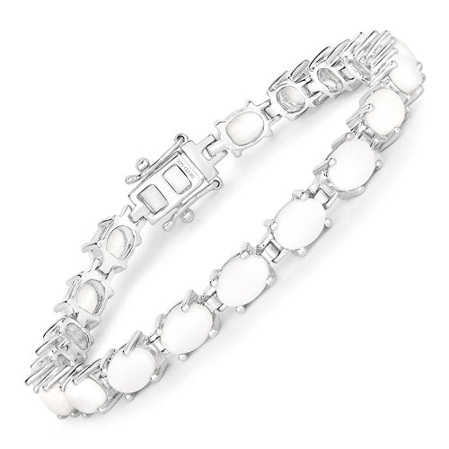 Pulsera de plata de ley .925 con ópalo auténtico de 10,26 quilates