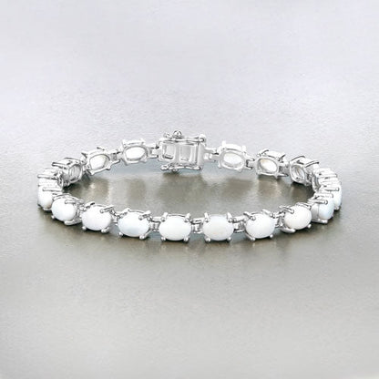 Pulsera de plata de ley .925 con ópalo auténtico de 10,26 quilates