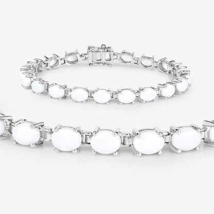 Pulsera de plata de ley .925 con ópalo auténtico de 10,26 quilates