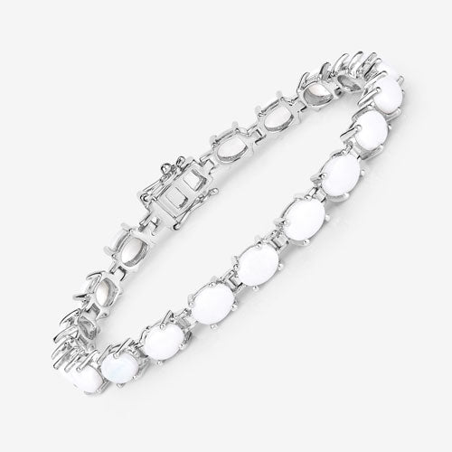Pulsera de plata de ley .925 con ópalo auténtico de 10,26 quilates