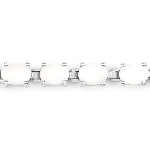 Pulsera de plata de ley .925 con ópalo auténtico de 10,26 quilates